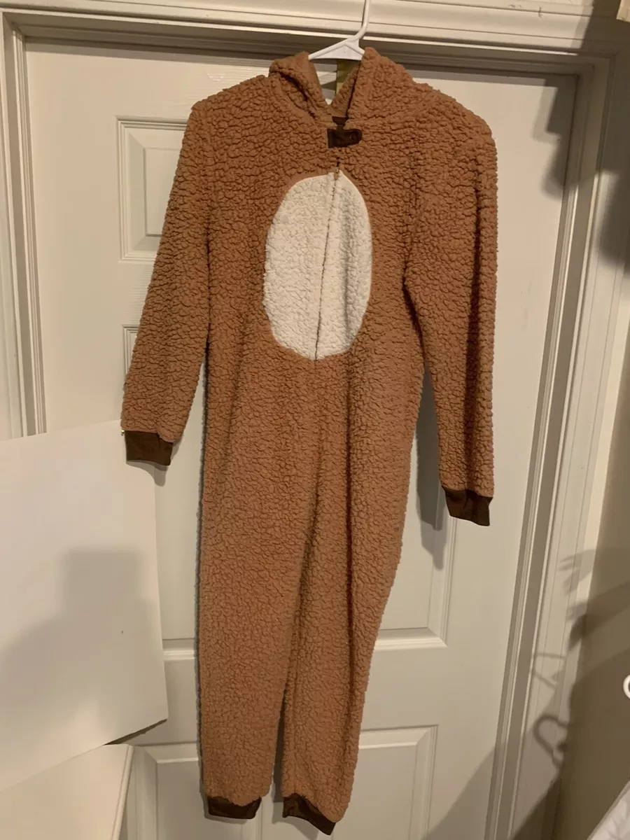 Rudolph The Red Nosed Reindeer Costume Sleeper Pajamas PJs Adult Size 12 Flaw