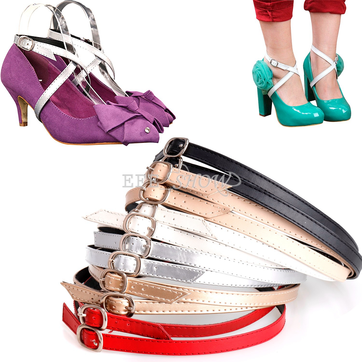 1Par PU Cuero Correas Agarrar Suelta Zapatos De Alto Sandalias eBay