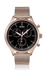 hugo boss grand prix watch rose gold