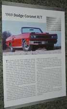 1969 Dodge Coronet Rt Info Spec Sheet Photo Feature Print 69 440 Rt Convertible