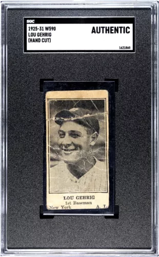 1925-31 W590 Lou Gehrig SGC A (Authentic) New York YANKEES HOF ROOKIE