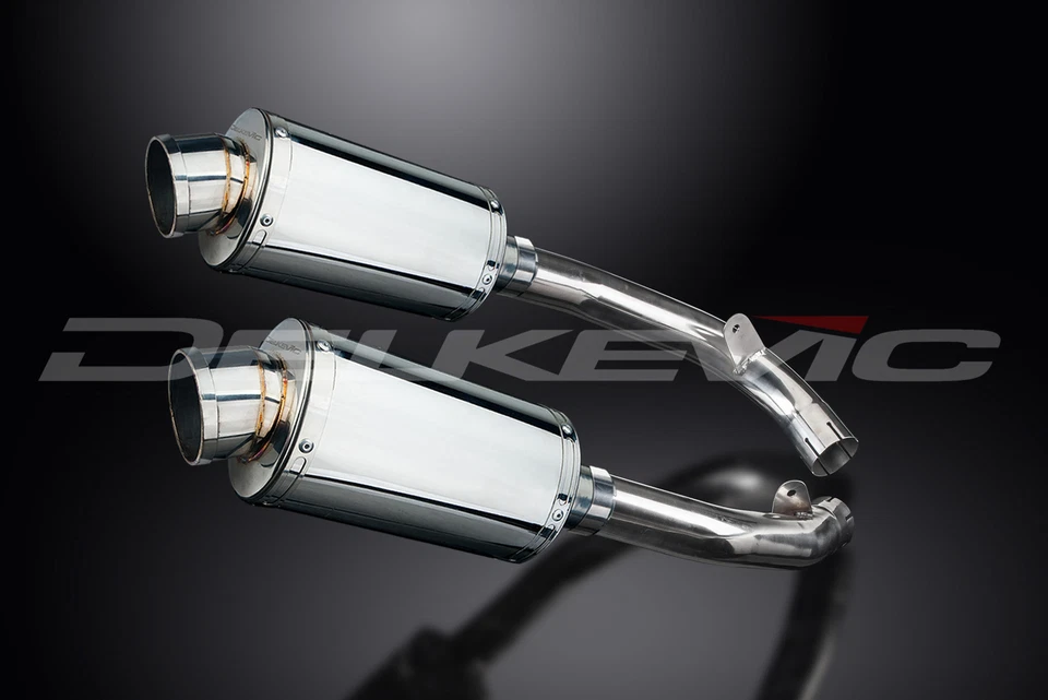 Kit silenciador escape acero inoxidable ovalado 9" Honda RVT1000R 2000-2001 Delkevic Slip On Foto 3 de 4