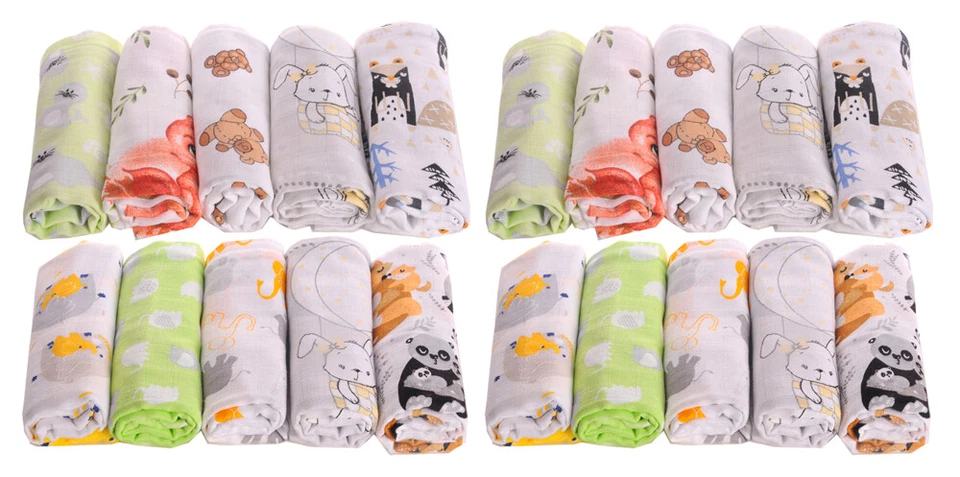 LA BORTINI Mullwindeln Stoffwindeln Spucktücher Babytücher Spucktuch Mulltücher