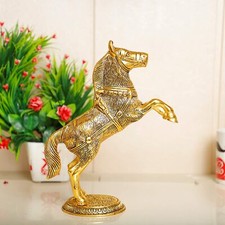 Statua Di Cavallo In Metallo Salto Decorazione Regalo 26 Cm
