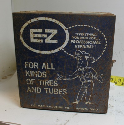 E-Z Manufacturing Canton OH Tire Tube Repair Cabinet Metal Toolbox Mancave