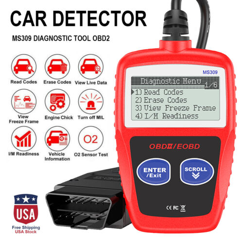 Automotive OBD Code Reader OBD2 Scanner Car Check Engine Fault Diagnostic Tool. - Picture 1 of 12