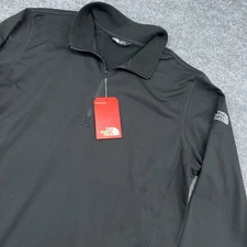 The North Face Jacket Mens L Black 1/4 Zip Pullover Fleece Tech *Company Logo*