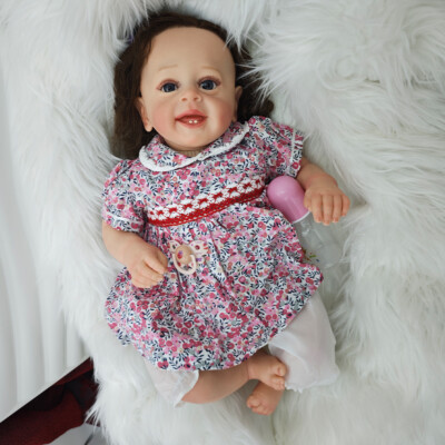 24'' Lifelike Reborn Baby Dolls Girl Vinyl Newborn Cute Toddler Doll Gift Toys