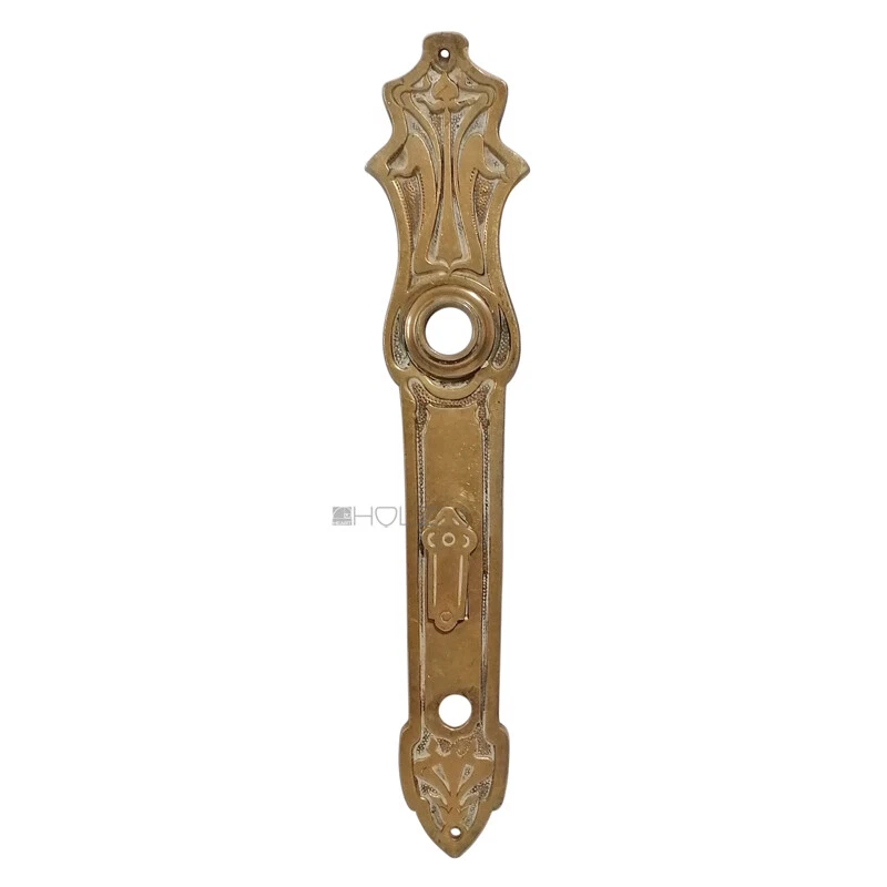 Art Nouveau Plaque Longue Floral Poignée de Porte Nachtriegel Vieux 16.4 MM 74 - Photo 1/1
