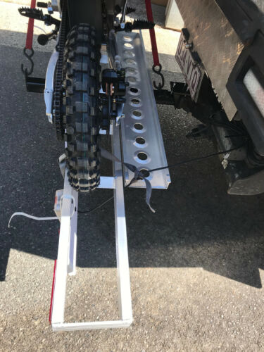 Tow Hitch Motorcycle Carrier WITH Trailer Board and Lights - Picture 5 of 11