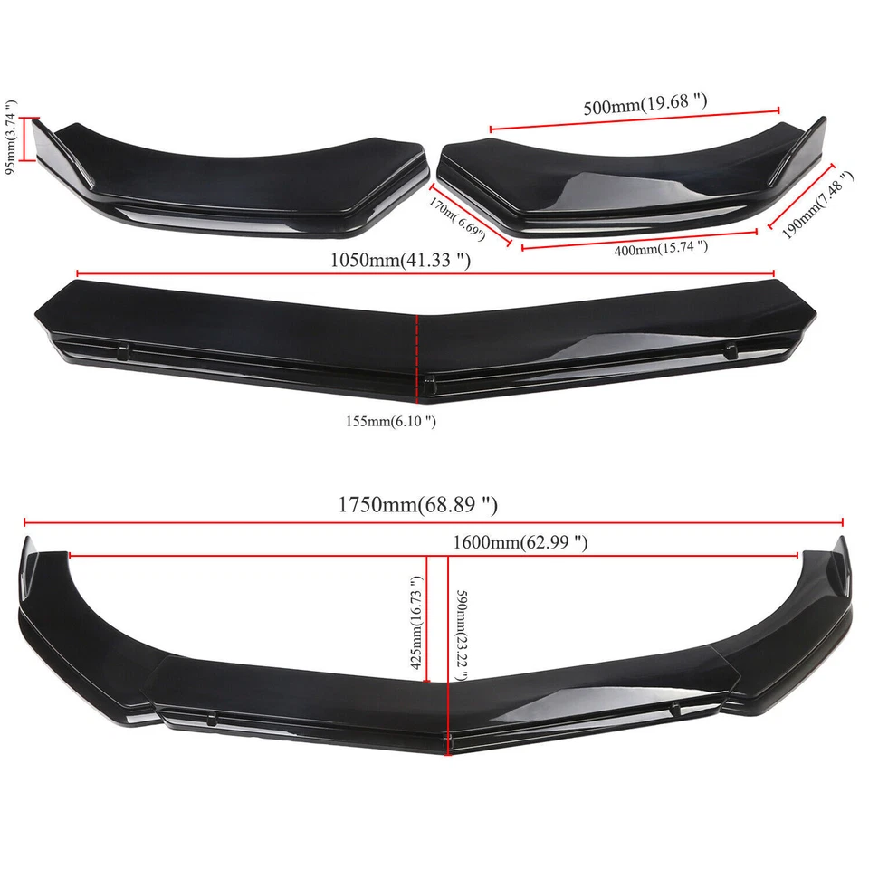 For Volvo XC60 XC40 XC90 Front Bumper Lip Spoiler Splitter Side Skirt Rear Lip Foto 2 de 4