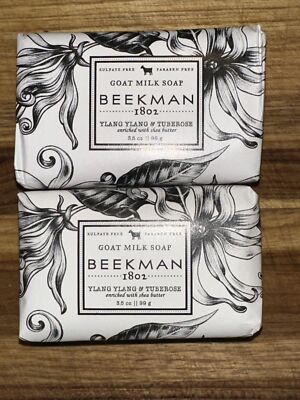 2 Bars Beekman 1802 Goat Milk Soap Vanilla Absolute enriched with jojoba 3.5oz