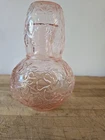 Vintage Pink Depression Glass Bedside Tumble Up Set Wild Rose