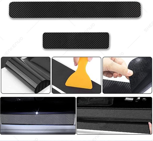 4D Carbon Fiber Car Scuff Plate Door Sill Cover Panel Step Protector Accessories - Picture 6 of 12