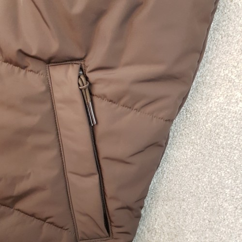 Adidas Womens Gilet 10 Brown Bodywarmer Jacket Quilted Padded Original Trefoil - Picture 3 of 10