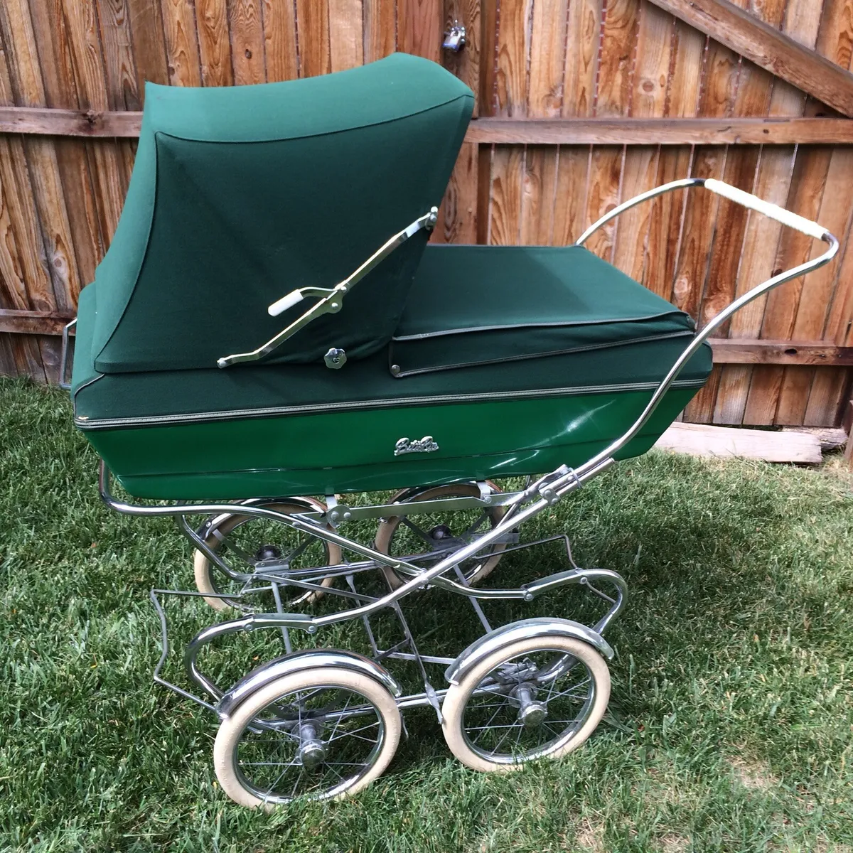 Vintage Bilt-Rite Baby Stroller Carriage Pram 1950’s Beautiful Green Buggy