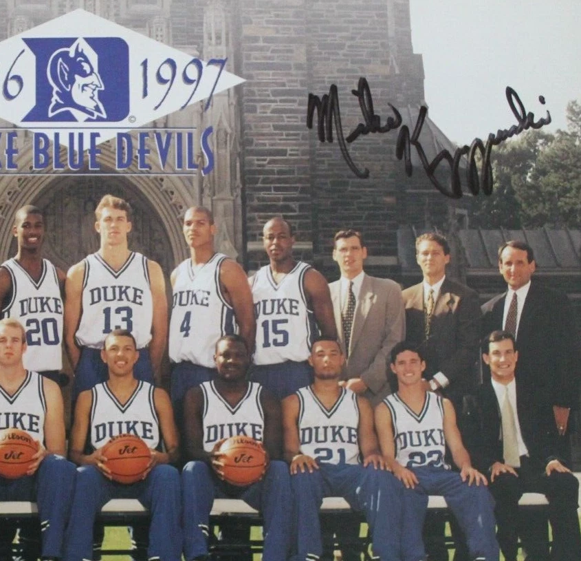 Mike Krzyzewski Signed Autograph Coach K 1996-97 Duke Basketball Team Photo JSA - Image 2 of 4