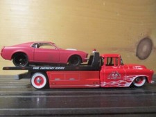 HO 1:64 Metal Body Slot Car Custom Metal Body 2 Slotcars Flatbed With Mustang