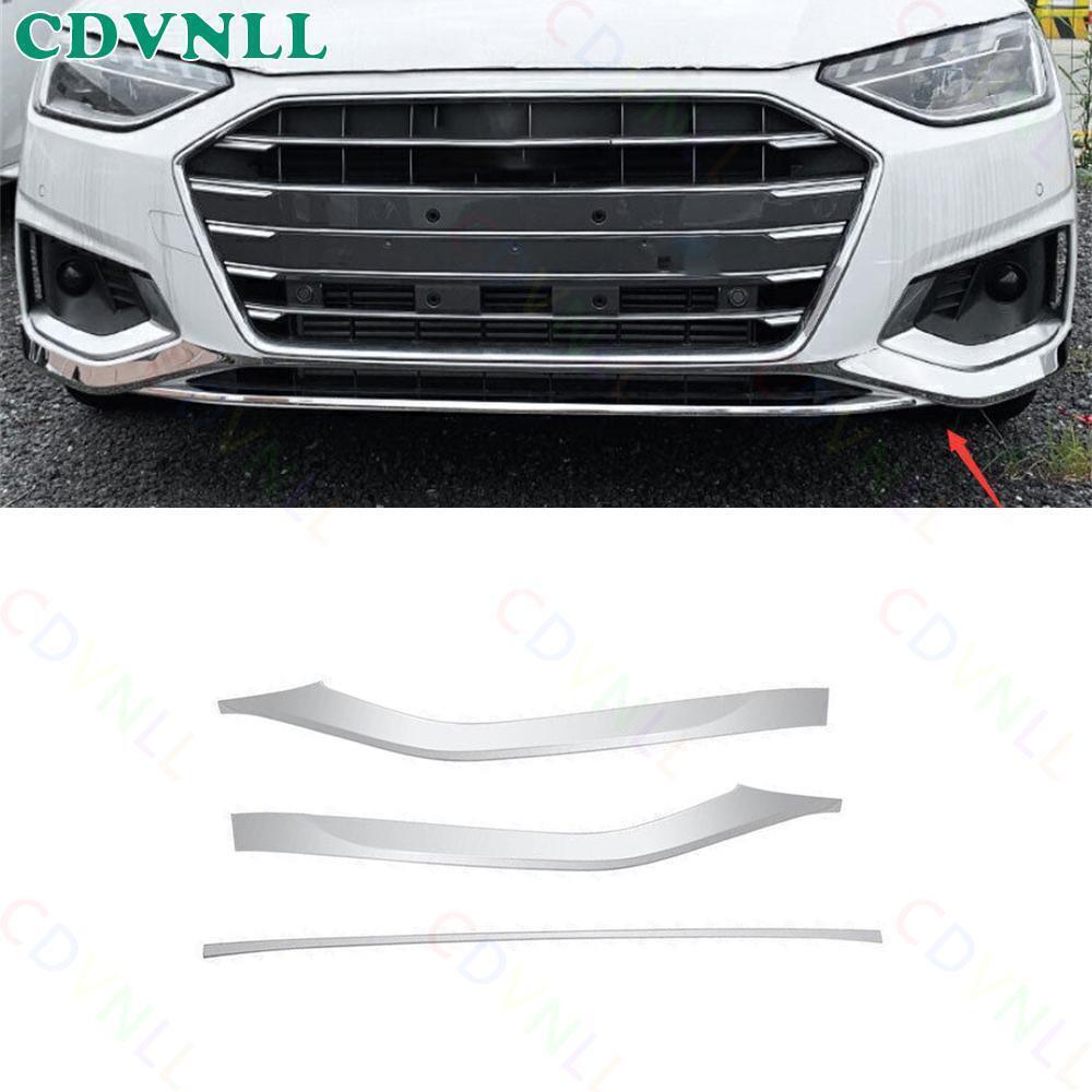 Audi A4 S4 2020-2024 Silver Front Bumper Canards Diffuser Lip Fins