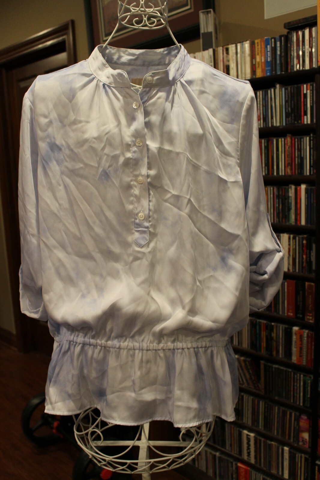 Michael Kors light blue white cloud pattern Tunic… - image 1