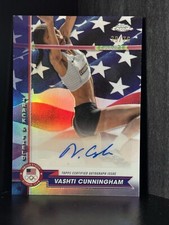 Vashti Cunningham 39/76 US Flag AUTO Refractor 2024 Topps Chrome US Olympic USA