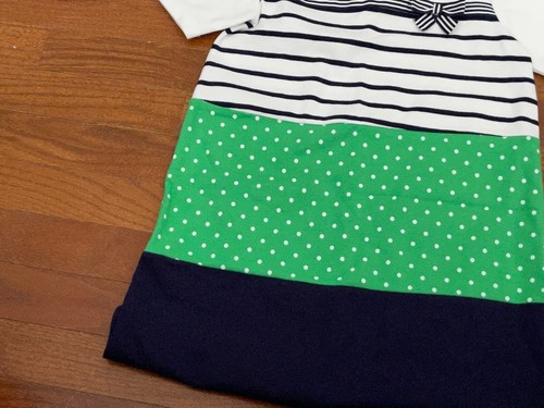 Gymboree Girls White Navy Green Colorblock Dress Size 7 - Picture 6 of 12