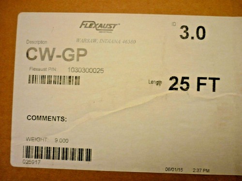 Manguera de conducto Flexaust de 3 pulgadas de 25 pies de largo, pn 1030300025 - Imagen 2 de 2