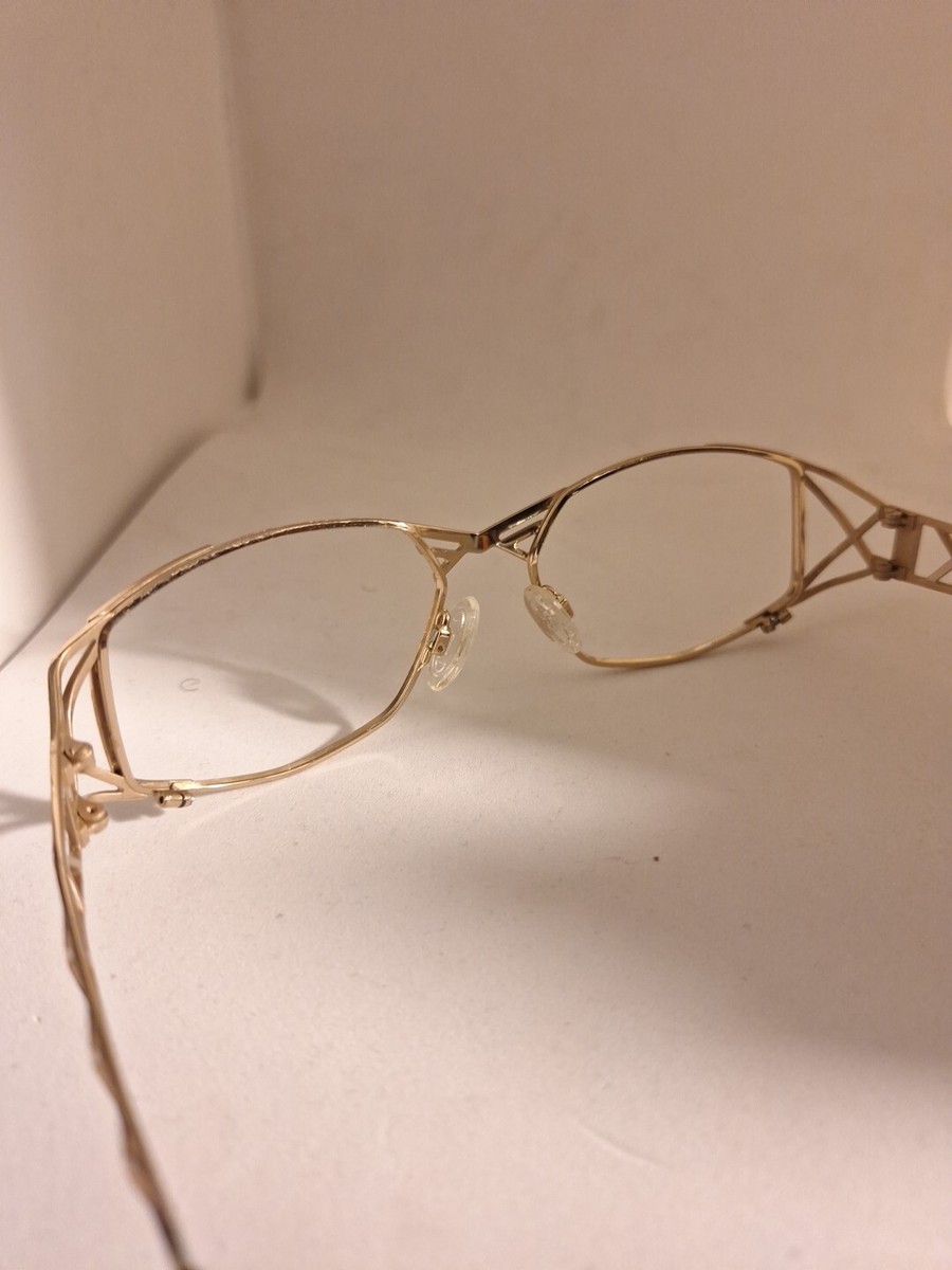Cazal Women's Sunglasses Frame Only MOD 984 Gold Hexagonal Metal