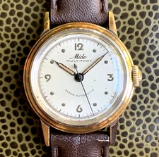 Vintage Mido Multifort Super Automatic Solid Gold Bezel & Stainless Steel Watch