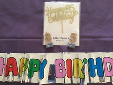 85th Birthday Cake Topper, candles & banner
