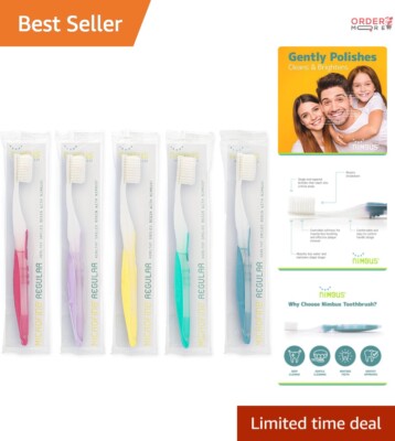Extra Soft Toothbrushes 5 Pack Regular Size Tapered Bristles for Sensitive Teeth