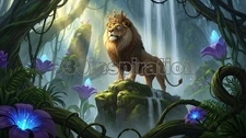 Digital Image Picture Photo Wallpaper Background Desktop Art Lion Jungle #A560