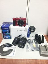 Excellent Condition OLYMPUS PEN E PL1s Double Zoom Kit Red