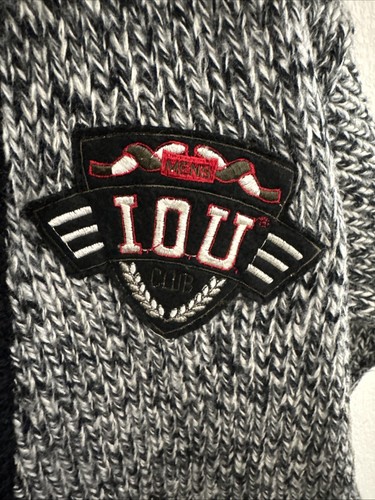 IOU bereits eine Legend Varsity Strickjacke in schwarz weiß Vintage 80’s Herren - Bild 4 von 11