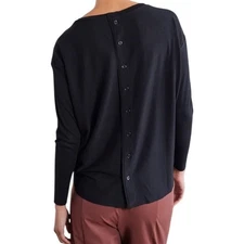 Ruti Button Back Essential Top Black Size Large