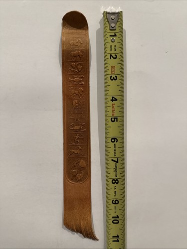Vintage Leather Zodiac Bookmark Embossed Astrology Symbols Fringe Tassel