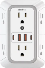 Outlet Extender Surge Protector 6 Outlet Splitter 4 USB Ports 2 USB C Multiple..