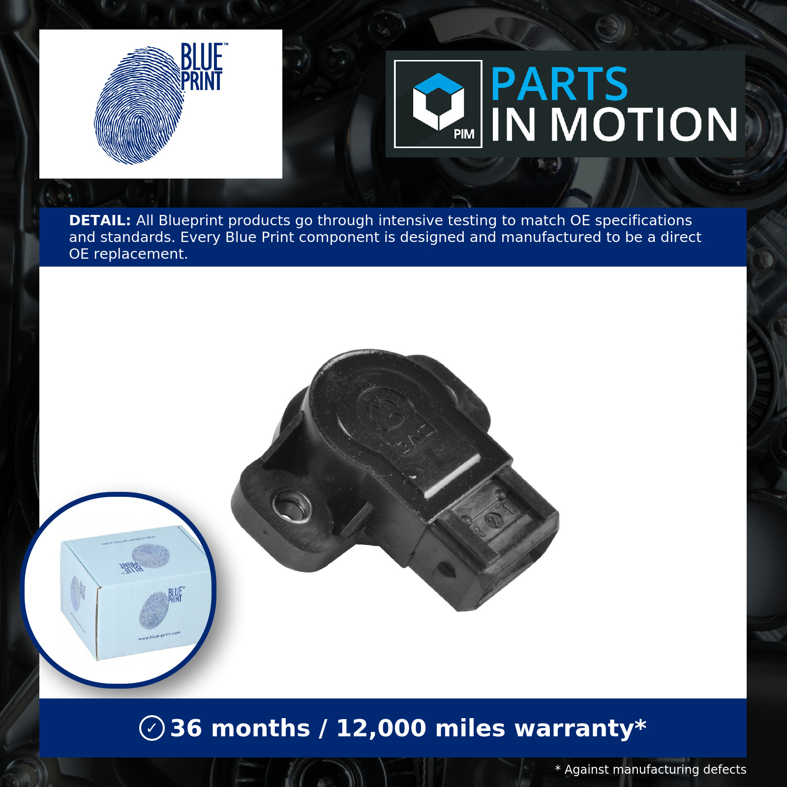 Accelerator Throttle Position Sensor ADG07205 Blue Print Potentiometer Quality