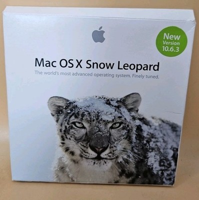Mac OS X Snow Leopard Version 10.6.3 Retail DVD - MC573Z/A -- Box, DVD, Stickers