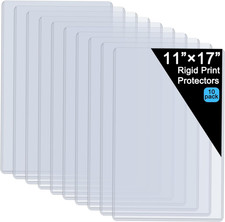 11" X 17" Hard Plastic Sheet Protectors, Menu Rigid Print Protectors, Clear C...