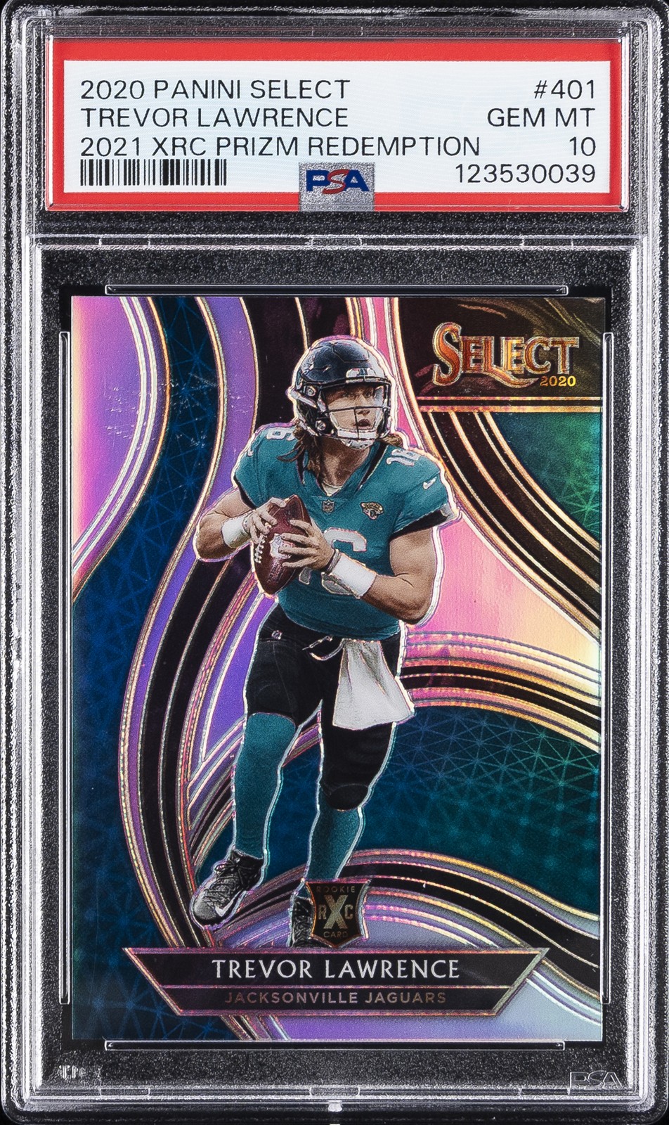 2020 PANINI SELECT 2021 XRC PRIZM REDEMPTION #401 TREVOR LAWRENCE PSA 10