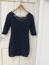 River Island Pencil Dress Woman Uk Size 10 Navy Casual Dress