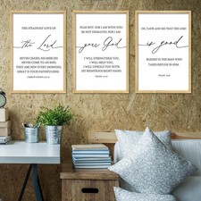 Bible Verses Set of 3 Wall Decor 16"X11" The Lord Your God Is Good Bedroom Pr...