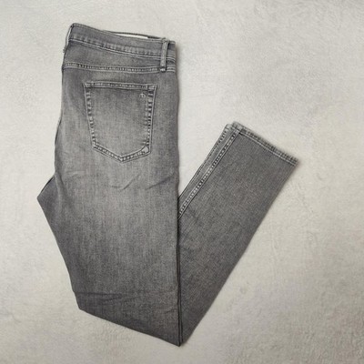 Rag & Bone Jeans Mens 36x32 Gray Extra-Slim Skinny Fit 1 Stretch Zip Pockets