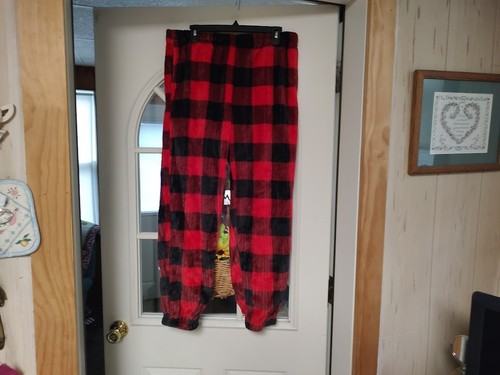 NWOT Joy Spun Red Black Hot Chocolate Weather Soft Hooded Pajama Set Size M - Picture 4 of 5