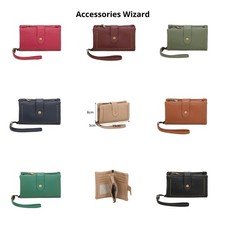 Ladies Medium Wristlet Purse/Gold tone metal hardware /Card Holder