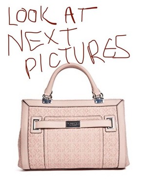 GUESS Factory Women's Lucio Logo Satchel Handbag Purse Rose Pink- Used