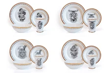 Harry Potter Hogwarts House Logos 16-Piece Ceramic Dinnerware Set