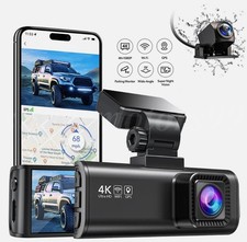 3.18'' Ultra HD Dash Cam Front and Rear Night Vision Dual Lens Built-in WiFi GPS