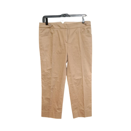 ARMANI COLLEZIONI Capri Pants Size 6 Tech Cotton Cream Made In Italy - Picture 1 of 8